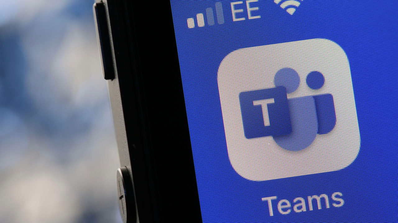 Microsoft Teams app on a mobile phone Microsoft Teams app on a mobile phone
