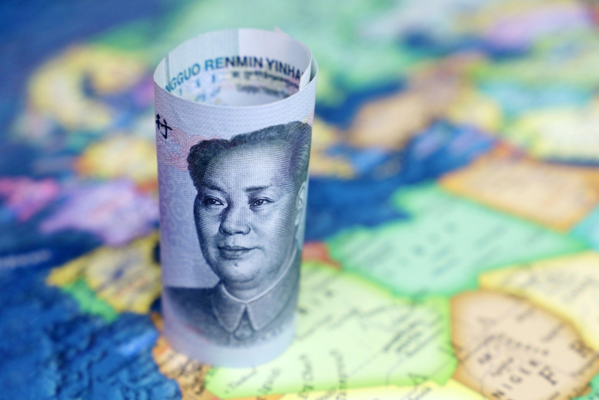 A Chinese Yuan note on a map of North Africa