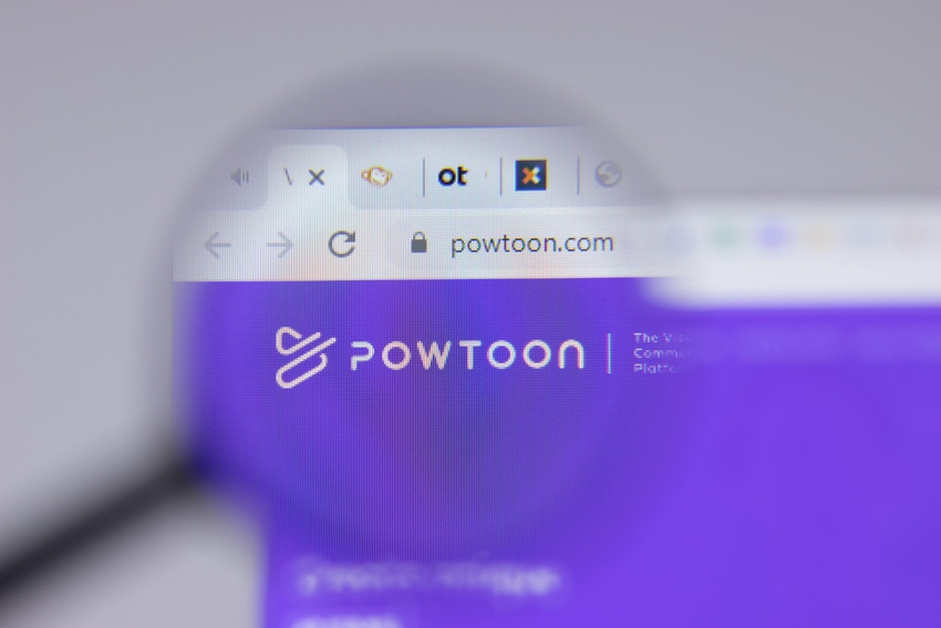 Image of Powtoon platform page in browser