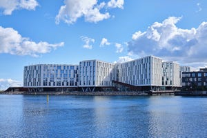 The UN City building located in Copenhagen, Denmark