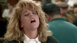 A still from the famous orgasm scene in "When Harry Met Sally" A still from the famous orgasm scene in "When Harry Met Sally"