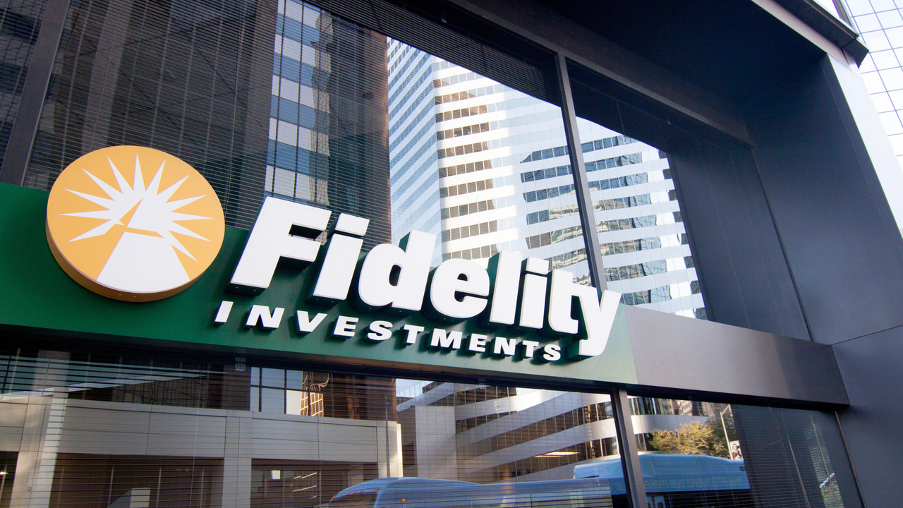 Fidelity Investments logo on a building Fidelity Investments logo on a building