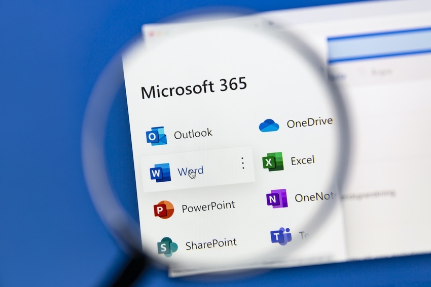 Microsoft 365 apps on computer screen
