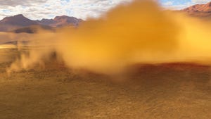 A sandstorm in a desert