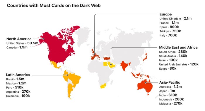 map of compromised credit cards