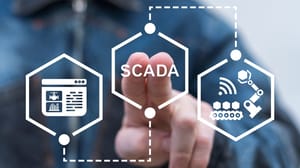 Operator using virtual screen presses text: SCADA. Supervisory Control And Data Acquisition ( SCADA ) Operator using virtual screen presses text: SCADA. Supervisory Control And Data Acquisition ( SCADA )