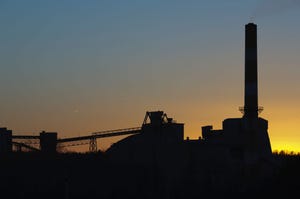 Silhouette of an industrial plant