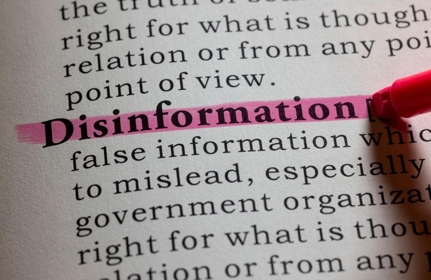 The word "disinformation" highlighted and with its definition 