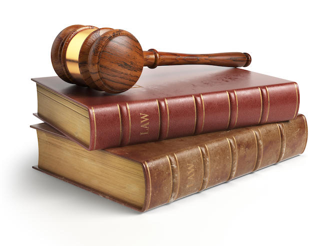 Image of gavel atop law books
