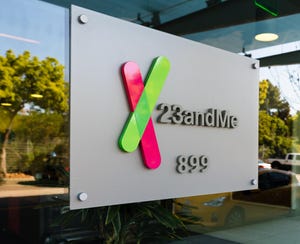 23andMe logo on a sign