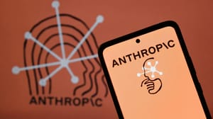 Anthropic logo on smartphone screen Anthropic logo on smartphone screen