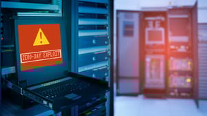 "Zero day exploit" and Alert icon on computer display "Zero day exploit" and Alert icon on computer display