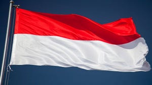 Indonesian flag waving in the sky