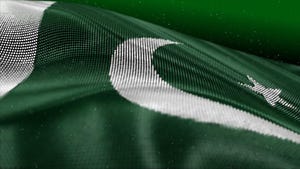 A pixelated Pakistan flag