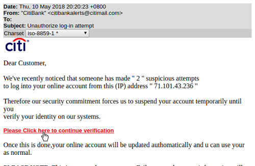 Phishing email disguised as message from a bank\r\n(Source: Barracuda Networks)\r\n