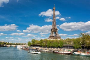 Paris, view of Eiffel tower and Seine river