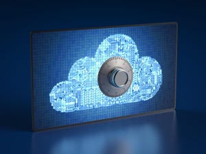 Cloud security concept with 3d rendering bank vault on circuit cloud
