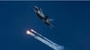 A fighter jet in a dog fight A fighter jet in a dog fight