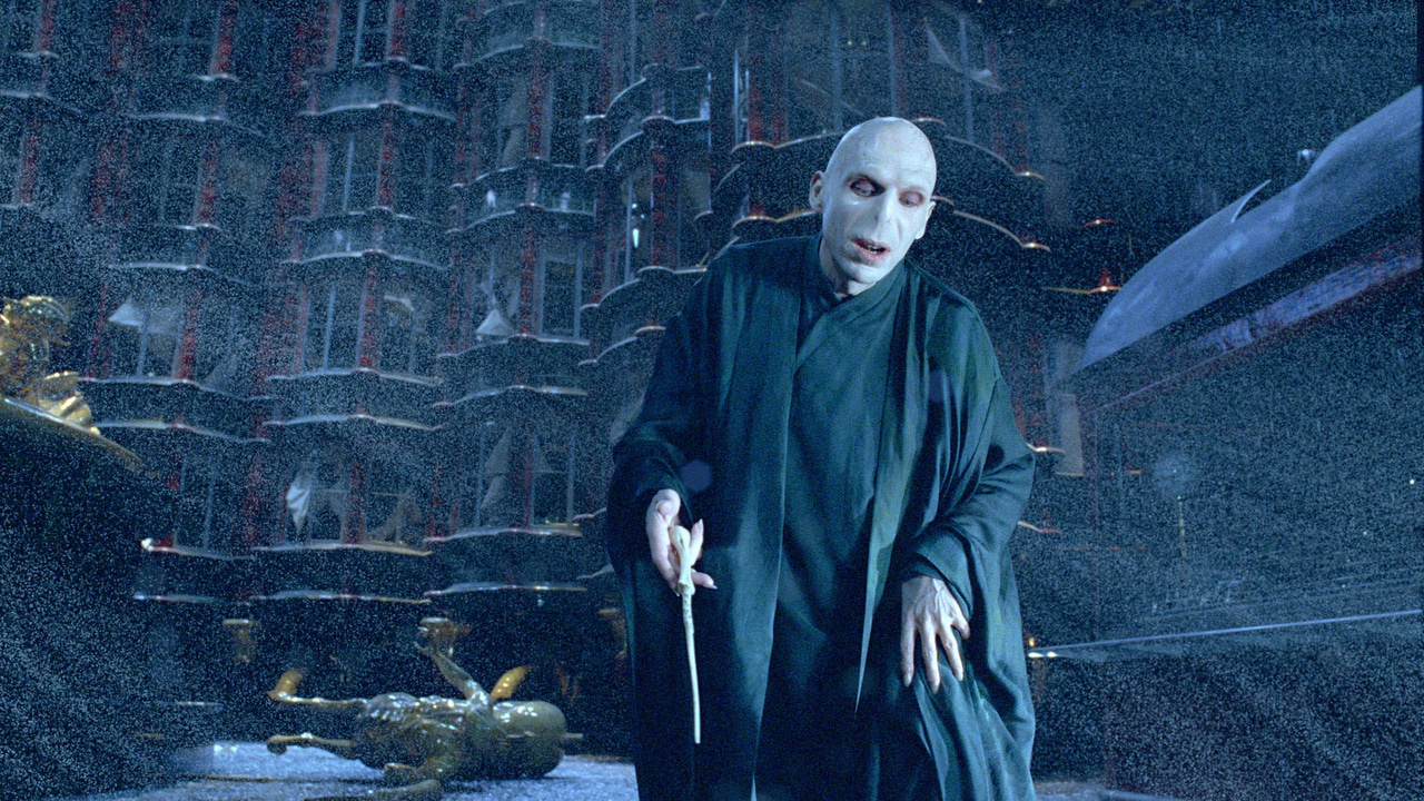 Ralph Fiennes as Lord Voldemort in Harry Potter and the Order of the Phoenix Ralph Fiennes as Lord Voldemort in Harry Potter and the Order of the Phoenix