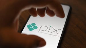 The Pix logo displayed on a smartphone screen. The Pix logo displayed on a smartphone screen.