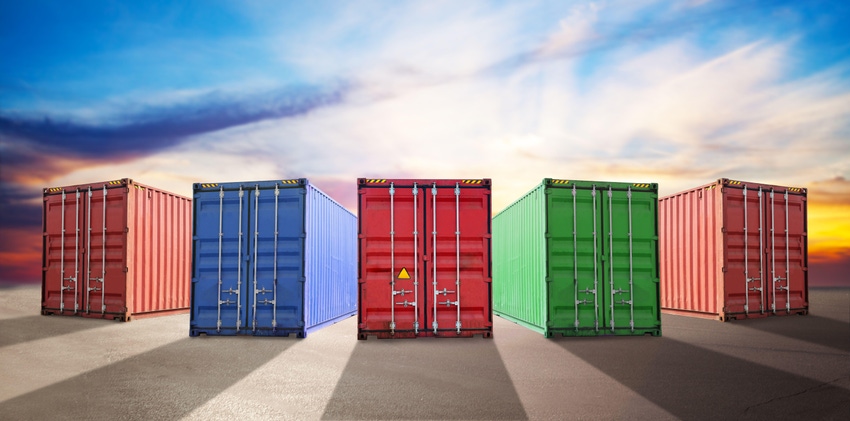 Concept image with shipping containers to illustrate cloud storage 