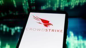 CrowdStrike logo on a cellphone screen CrowdStrike logo on a cellphone screen
