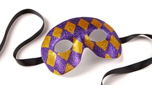 A purple and orange mask A purple and orange mask
