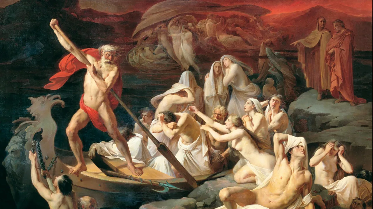Charon carries souls across the river Styx - Alexander Litovchenko, 1861 Charon carries souls across the river Styx - Alexander Litovchenko, 1861
