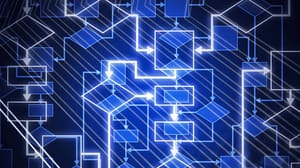 Digital flowchart abstract blue background. Computer software algorithm conceptual illustration. Digital flowchart abstract blue background. Computer software algorithm conceptual illustration.