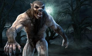 Werewolf scene 3D illustration