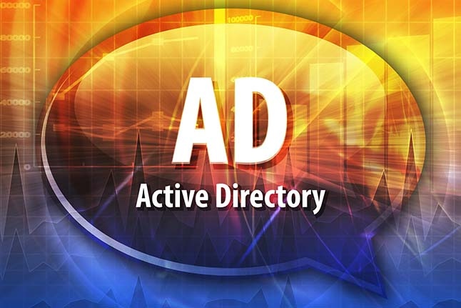 Speech bubble illustration of AD Active Directory.