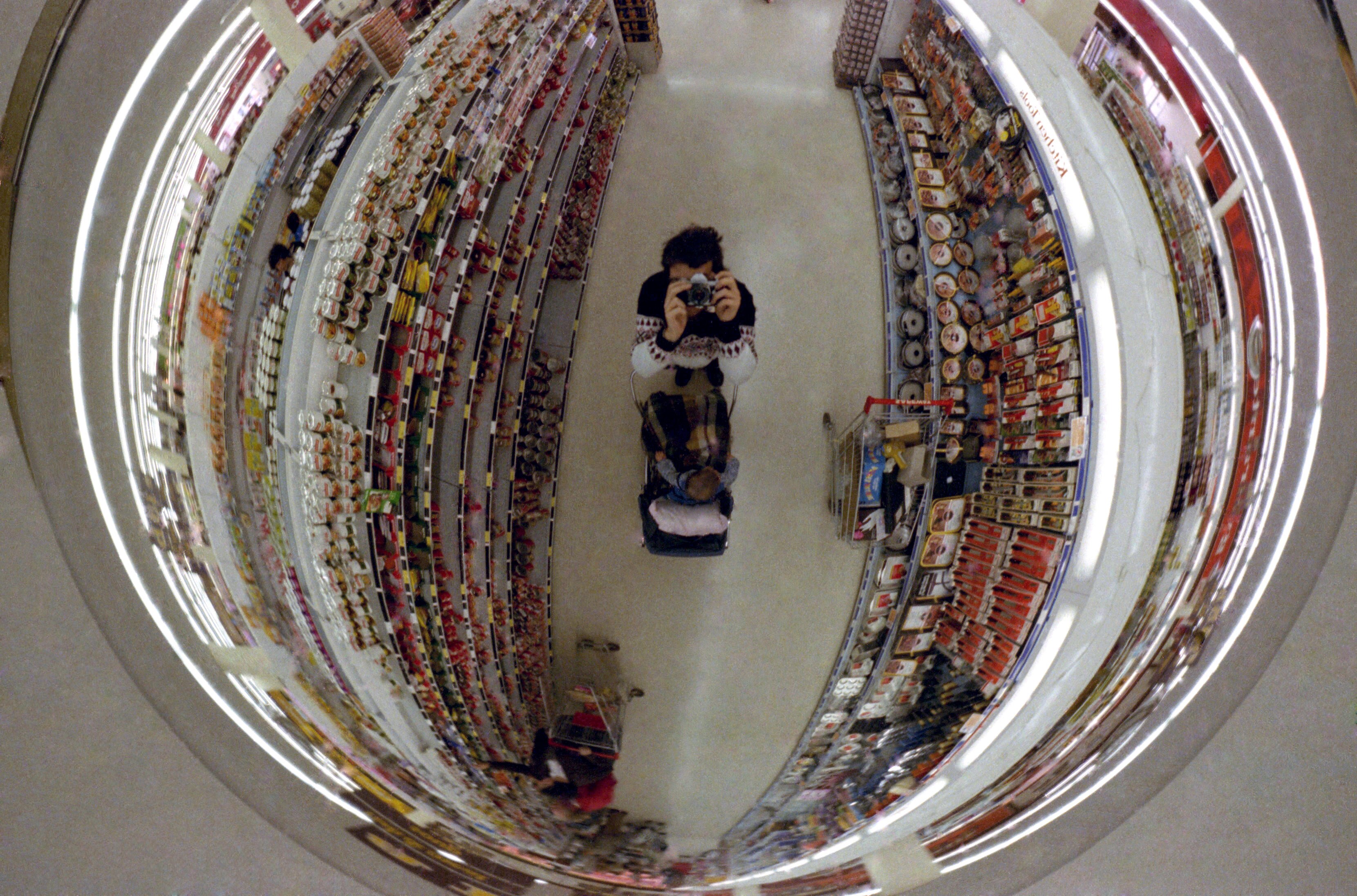 A store security mirror selfie 