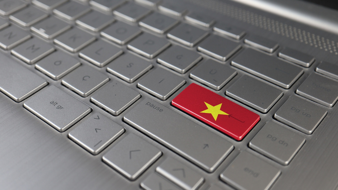 The Vietnam flag on keyboard The Vietnam flag on keyboard