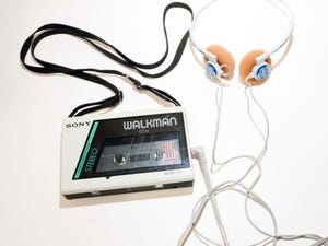 Sony Walkman cassette player with headphones