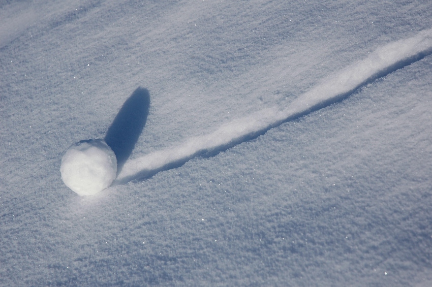 a snowball in snow
