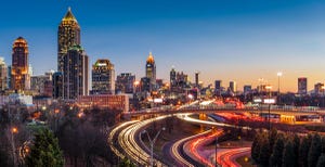 Atlanta skyline at sunset 