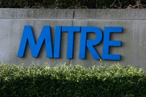 MITRE Corp's logo in blue