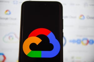 Google Cloud logo on smartphone screen