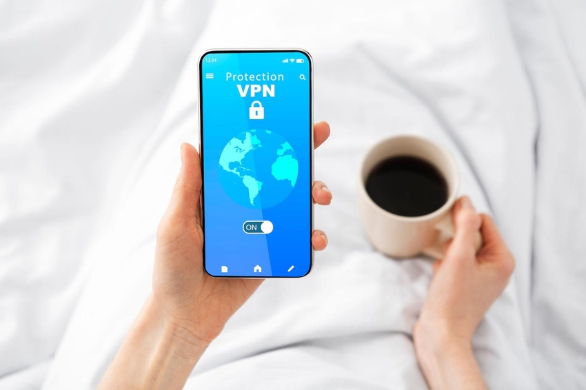 mobile phone logging into VPN application