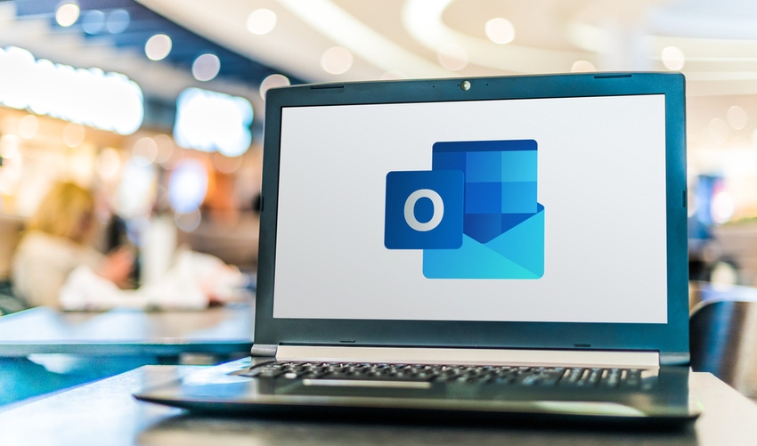 Microsoft Outlook logo on computer 