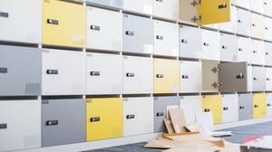 File folders fallen in storage room full of file cabinets at creative office File folders fallen in storage room full of file cabinets at creative office