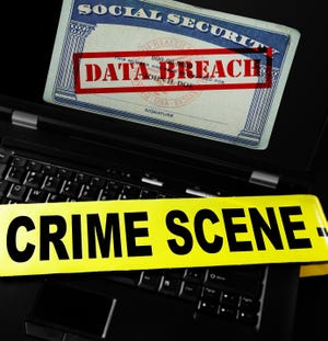 Data breach crime scene concept image