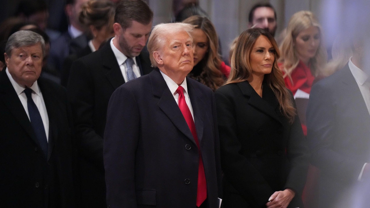 President Donald Trump and Melania at the Washington National Cathedral January 21, 2025 in Washington, DC. President Donald Trump and Melania at the Washington National Cathedral January 21, 2025 in Washington, DC.