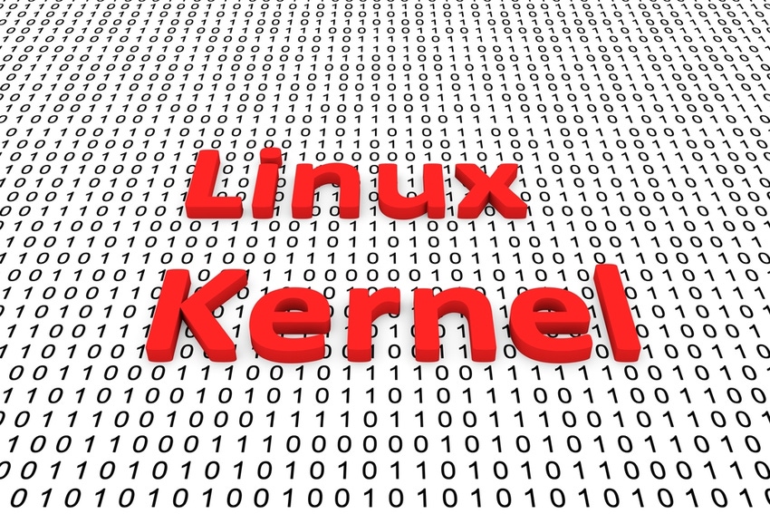Linux kernel in a binary code 3D illustration