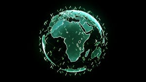 digital globe centered on Africa