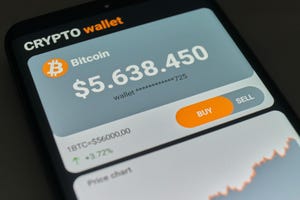 A crypto wallet app open on a device that reads "$5.638.450"