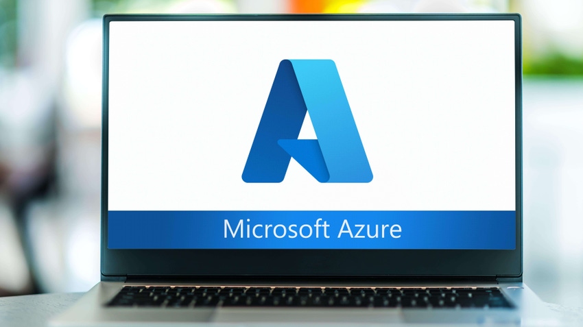 an image of a laptop with the Microsoft Azure logo on the screen.