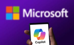 Microsoft Copilot logo displayed on a smartphone screen.
