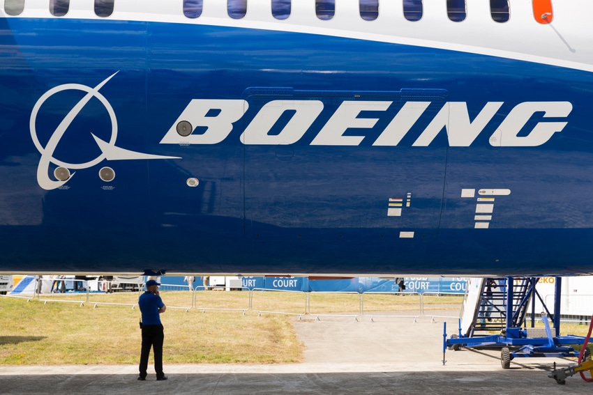 Boeing logo on plane
