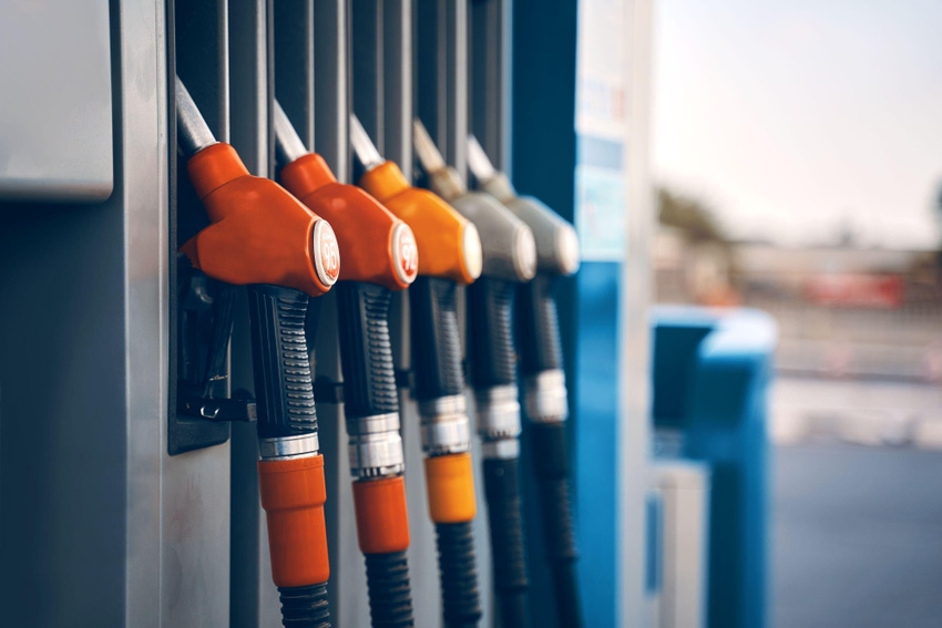 Fuel pumps at a gas station